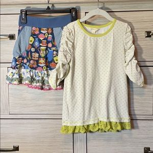 Adorable Matilda Jane skirt and shirt combo